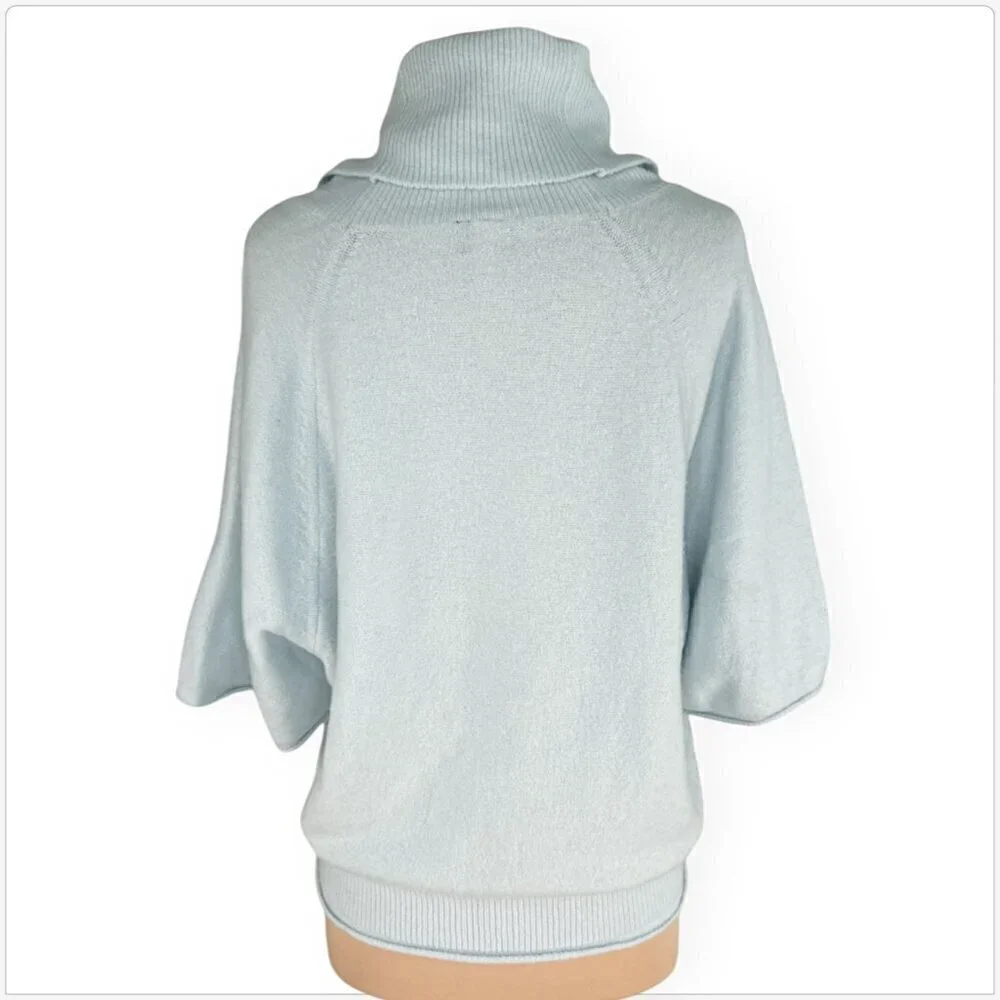 Pilcro Baby Blue Cowl Neck Wool Blend Oversized Short Raglan Sleeve Sweater S